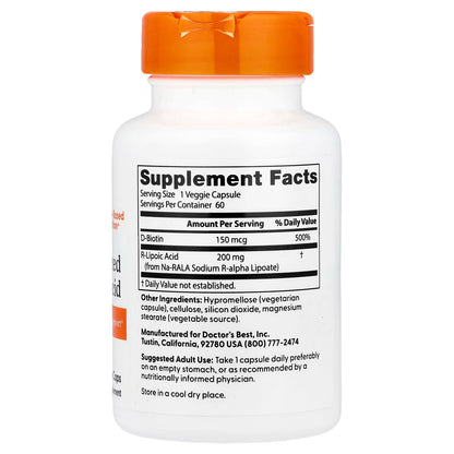 Stabilized R-Lipoic Acid, 200mg - 60 vcaps