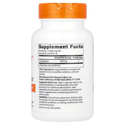 L-Tryptophane, 500 mg - 90 gélules végétales