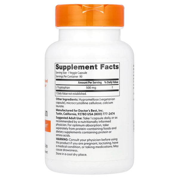 L-Tryptophan, 500mg - 90 vcaps