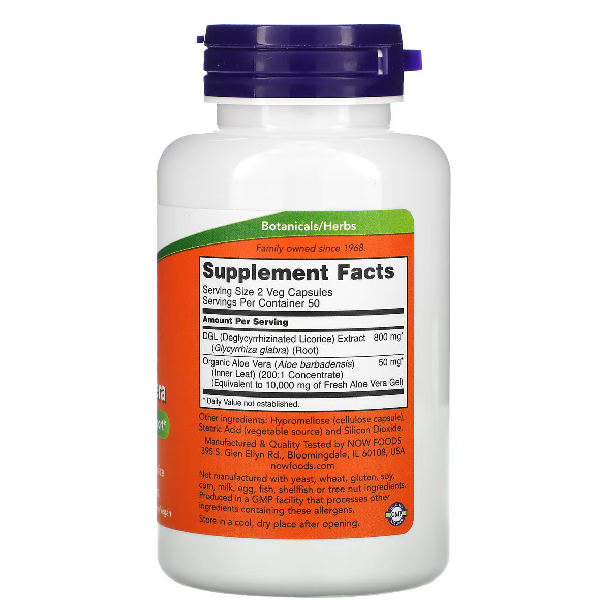 DGL with Aloe Vera — 100 cápsulas vegetales