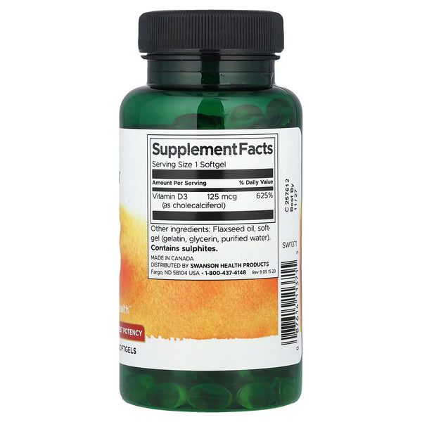 Vitamin D-3, 5000 IU - 250 softgels
