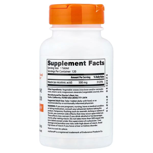 Sustained - Release Niacin, 500mg - 120 tablets