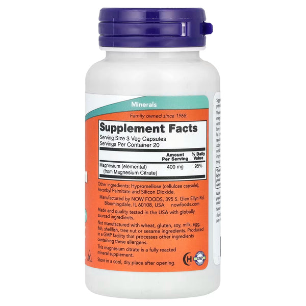 Magnesium Citrate, 400mg - 60 vcaps