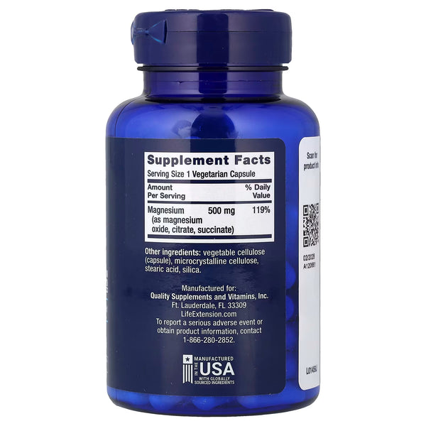 Magnesium Caps, 500mg - 100 vcaps