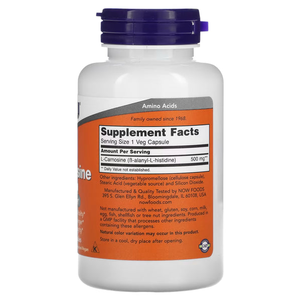 L-Carnosine, 500mg - 100 vcaps