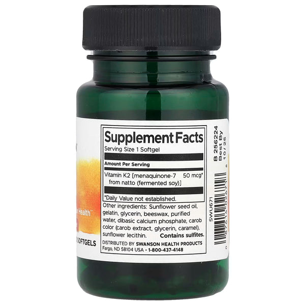 Vitamin K-2 - Natural, 50mcg - 30 softgels