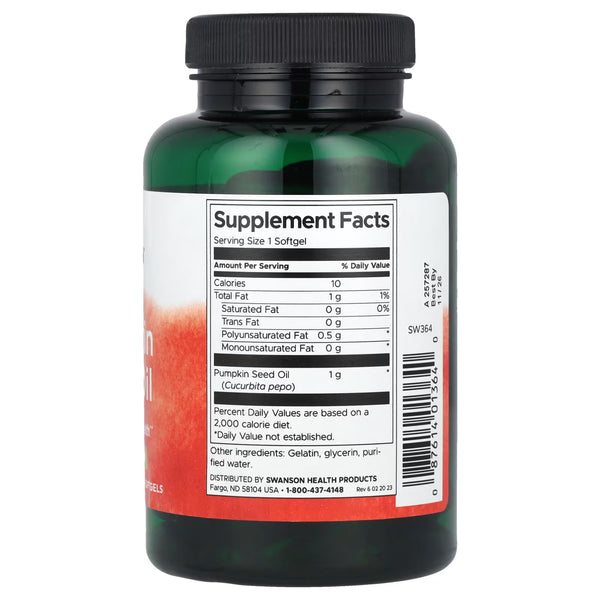 Pumpkin Seed Oil, 1000mg - 100 softgels