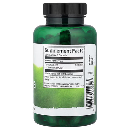 Damiana, 510mg - 100 caps