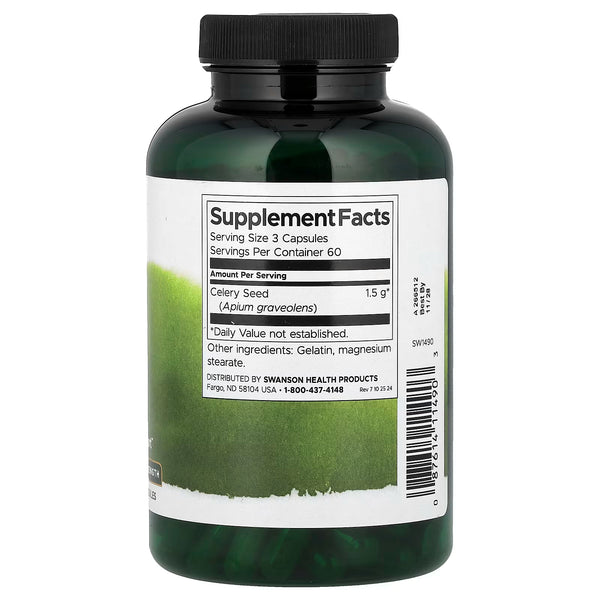 Celery Seed, 500mg - 180 caps