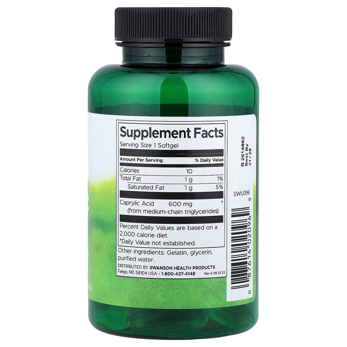 Caprylic Acid, 600mg - 60 softgels