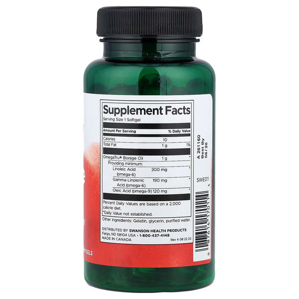 Borage Oil, 1000mg - 60 softgels
