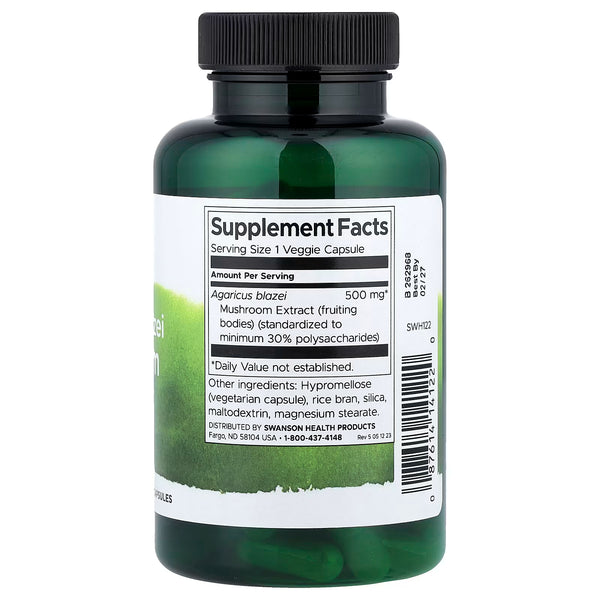Agaricus Blazei Mushroom Extract, 500mg - 90 vcaps