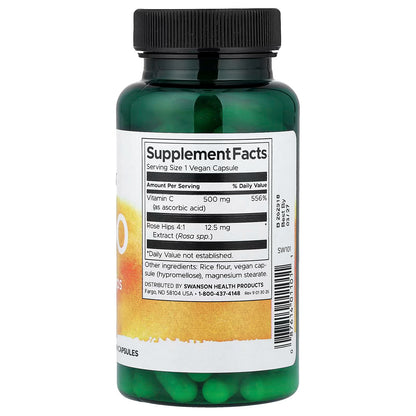 Vitamin C with Rose Hips Extract, 500mg - 100 caps