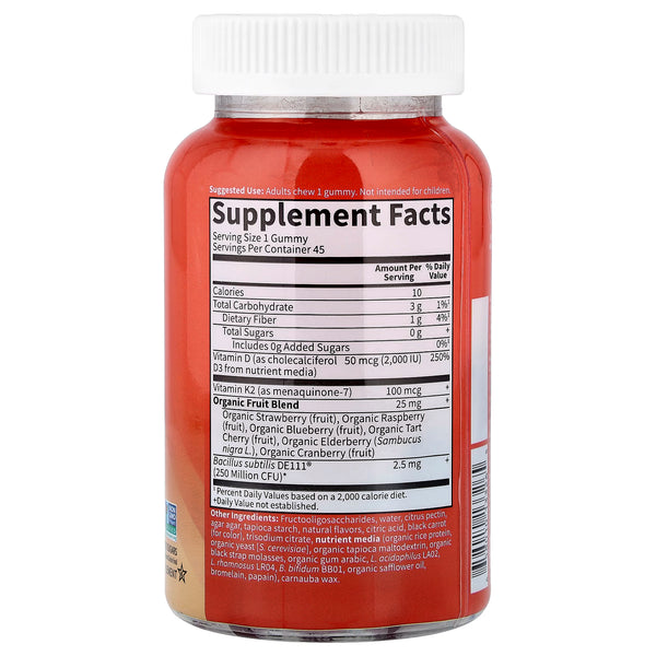Vitamin Code Gummies Vitamins D3 & K2, Raspberry Lemon - 45 gummies