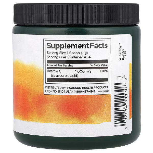 Vitamin C Powder, 100% Pure - 454g