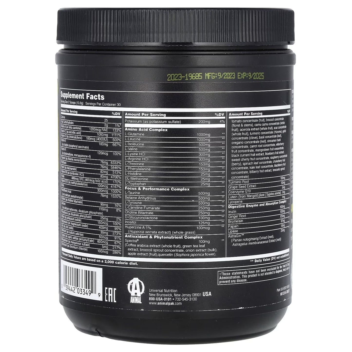 Animal Pak, Orange - 342g