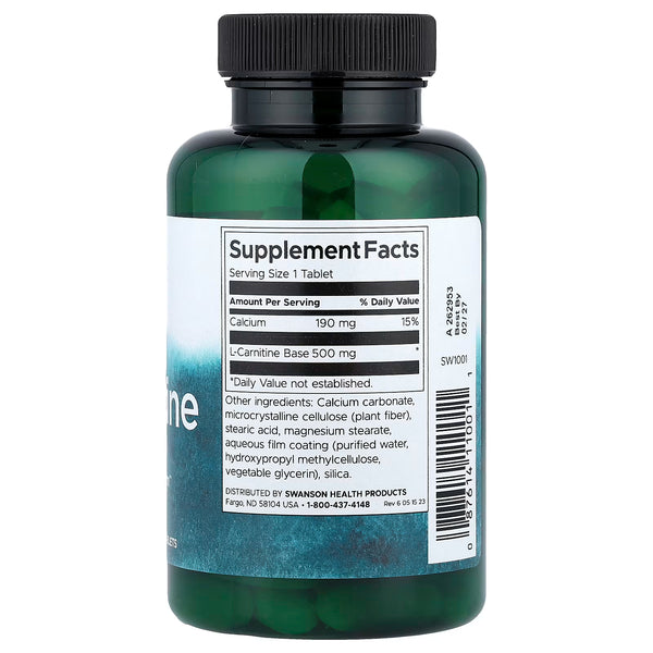 L-Carnitine, 500mg - 100 tablets