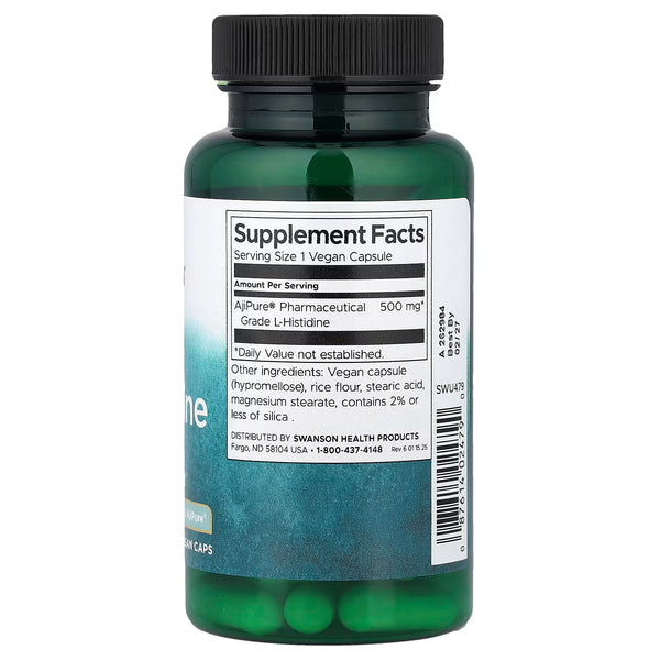 AjiPure L-Histidine, 500mg - 60 vcaps
