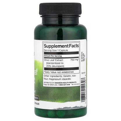 Olive Leaf Extract, 750mg Super Strength - 60 caps