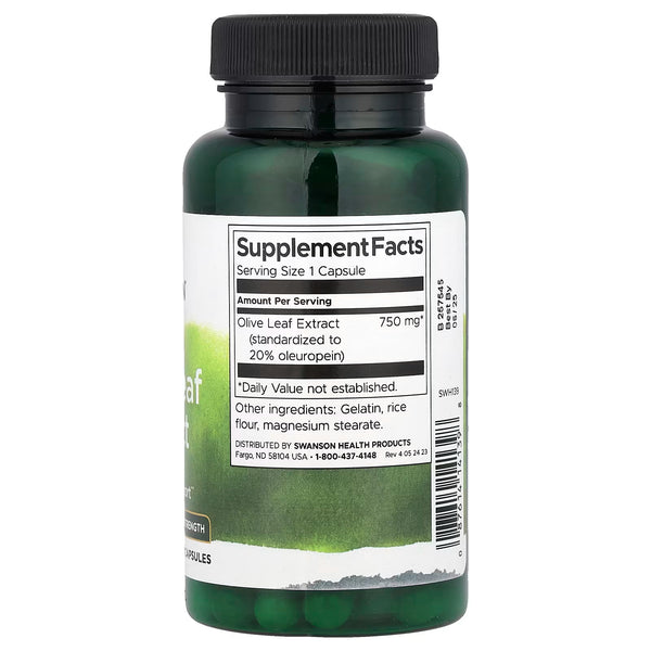 Olive Leaf Extract, 750mg Super Strength - 60 caps