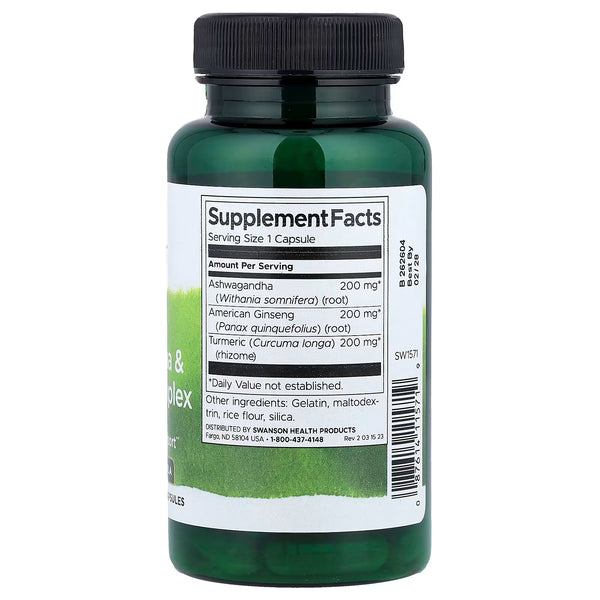 Turmeric, Ashwagandha & Ginseng Complex - 60 caps
