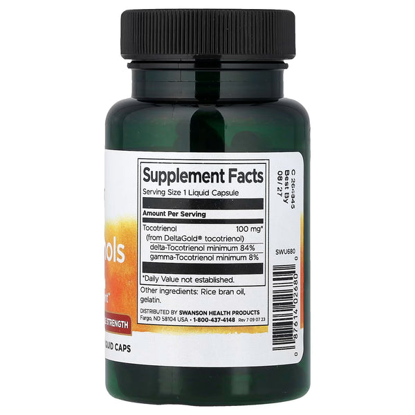Tocotrienols, 100mg Double Strength - 60 liquid caps