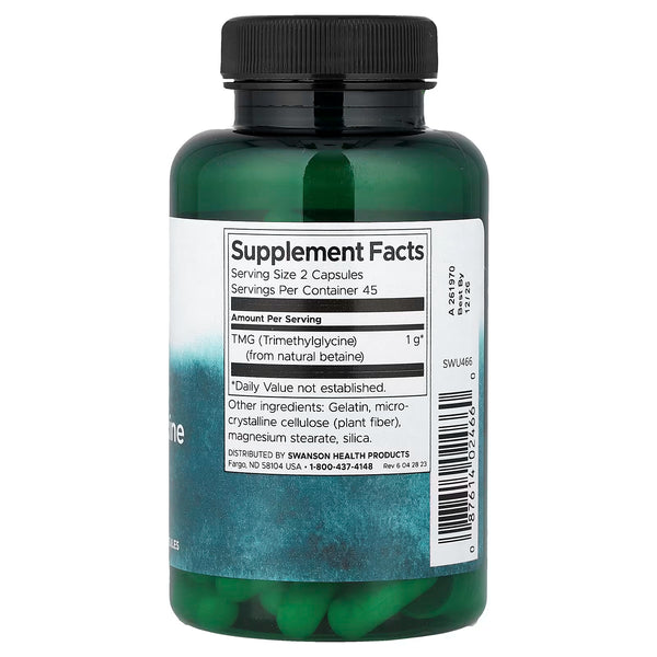 TMG (Trimethylglycine), 500mg - 90 caps