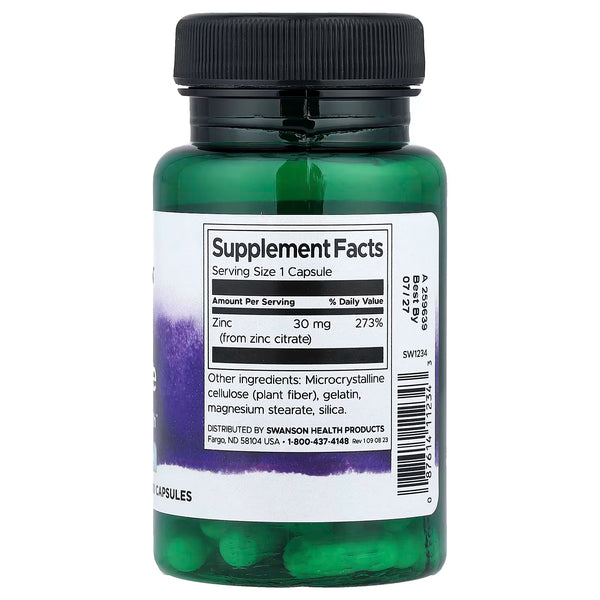 Zinc Citrate, 30mg - 60 caps