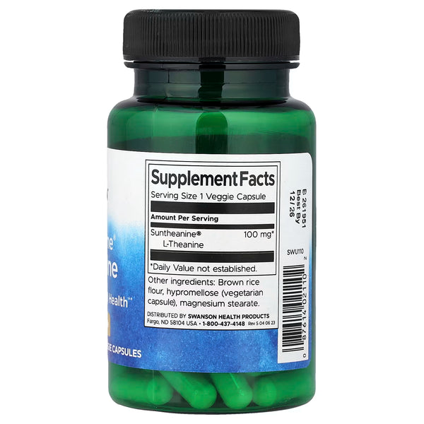 Suntheanine L-Theanine, 100mg - 60 vcaps