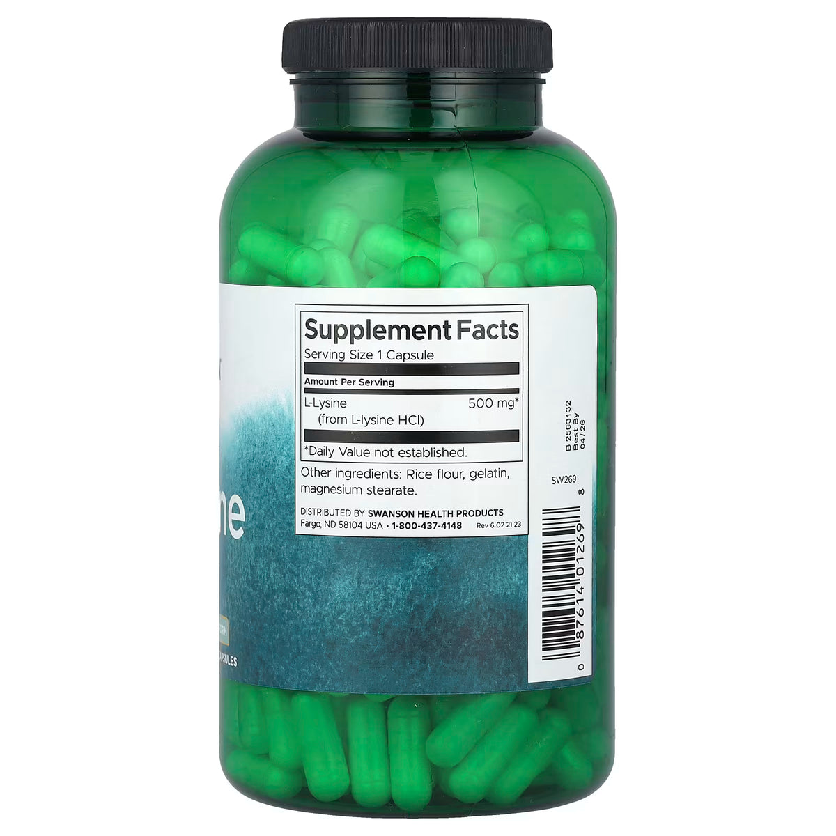 Lysine, 500mg Free-Form - 100 caps