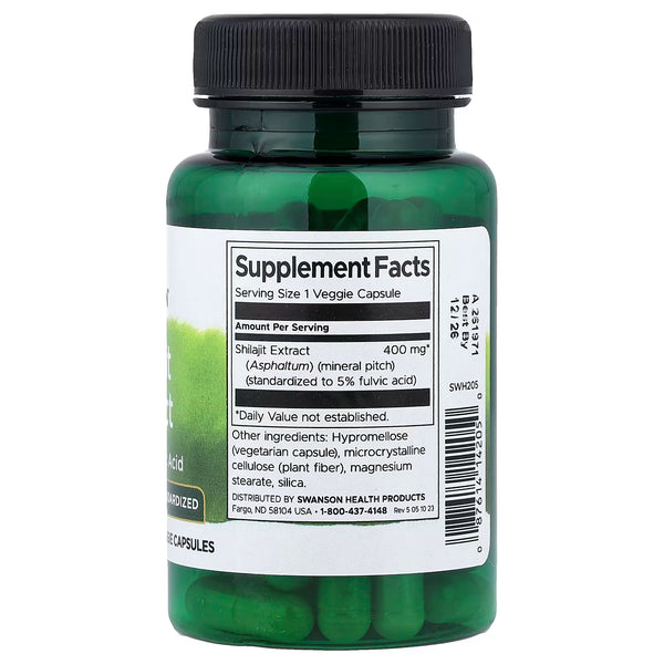 Shilajit Extract, 400mg - 60 vcaps