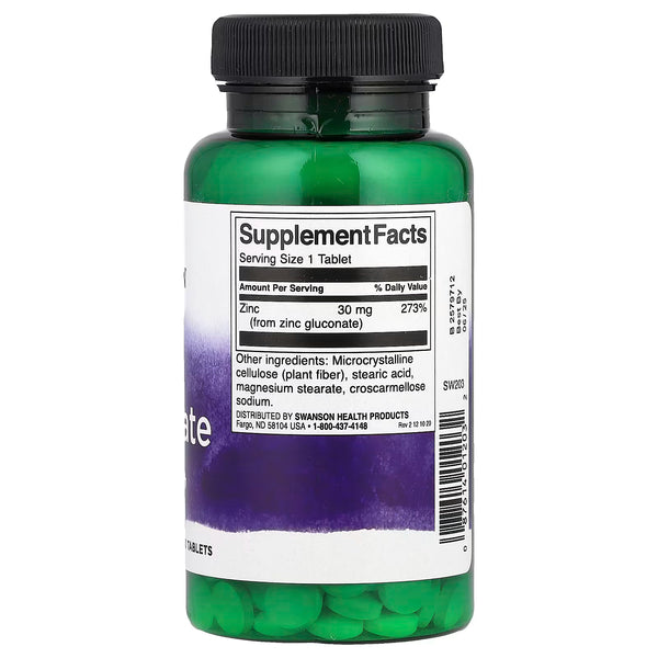 Zinc Gluconate, 30mg - 250 tablets