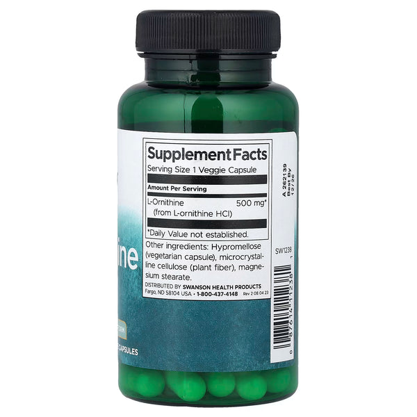 L-Ornithine, 500mg - 60 vcaps