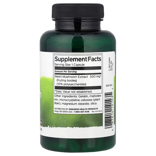 Reishi Mushroom Extract, 500mg - 90 caps
