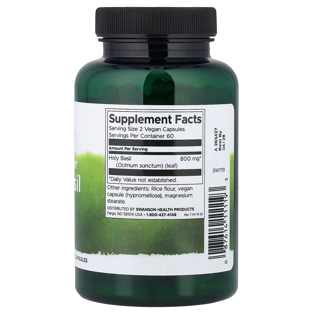 Feuille de basilic sacré, 400 mg - 120 gélules
