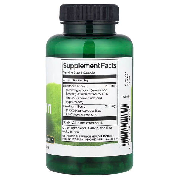 Hawthorn Extract, 500mg - 120 caps