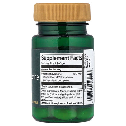 Phosphatidylsérine, 100 mg - 30 capsules à enveloppe molle