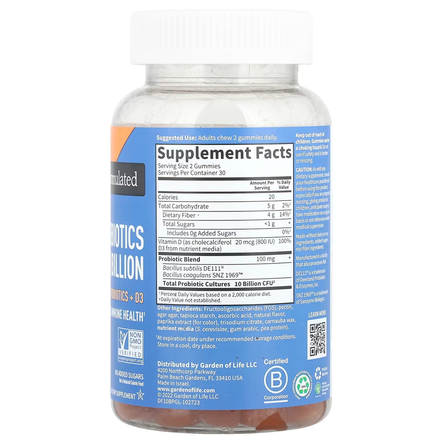 Dr. Formulated Probiotics 10 Billion, Orange Dream - 60 gummies