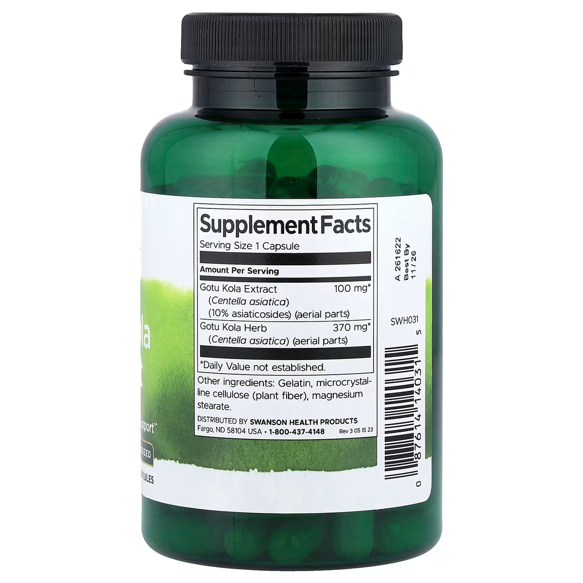 Extrait de Gotu Kola, 100 mg - 120 gélules
