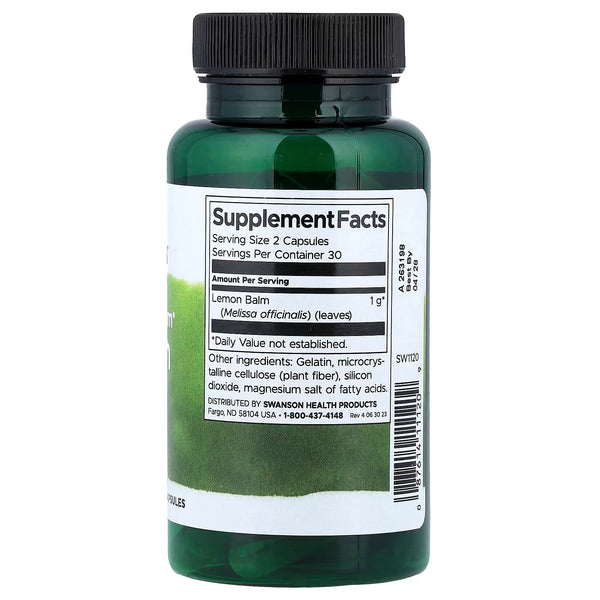 Full Spectrum Lemon Balm, 500mg - 60 caps