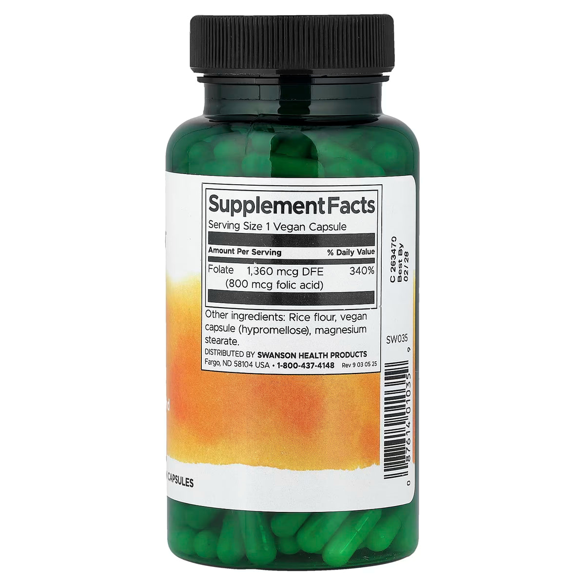 Folic Acid, 800mcg - 250 caps