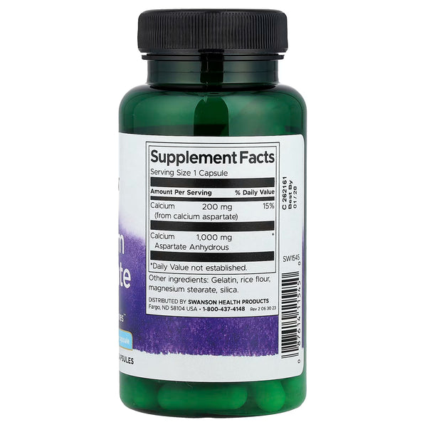 Calcium Aspartate, 200mg Elemental Calcium - 60 caps