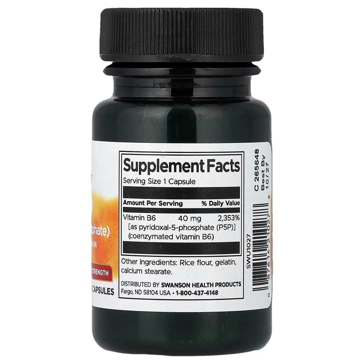 P-5-P (Pyridoxal-5-Phosphate) Coenzymated Vitamin B6, 40mg - 60 caps