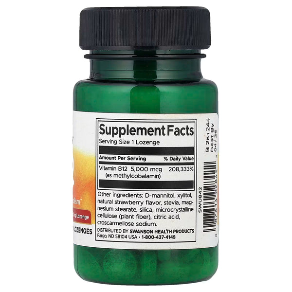 Vitamin B-12 Methylcobalamin, 5000mcg High Absorption - 60 tabs