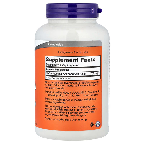 GABA, 750mg - 200 vcaps
