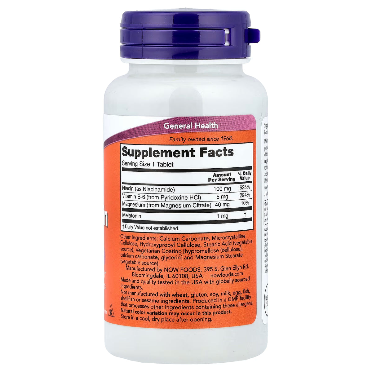Melatonin, 1mg — 100 comprimidos
