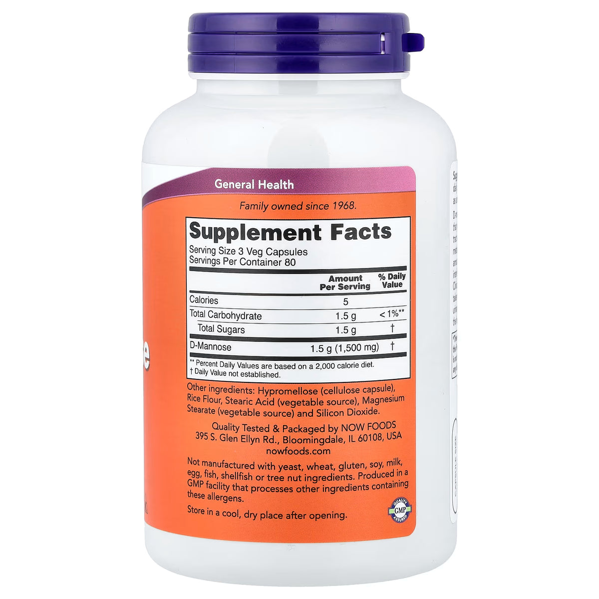 D-Mannose, 500mg - 240 vcaps