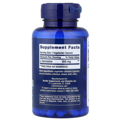 Carnosine, 500 mg - 60 gélules végétales
