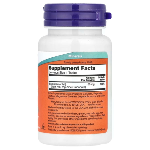 Zinc, 50mg - 100 tabs
