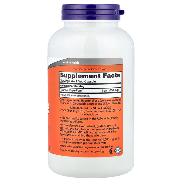 Taurine, 1000mg Double Strength - 250 vcaps